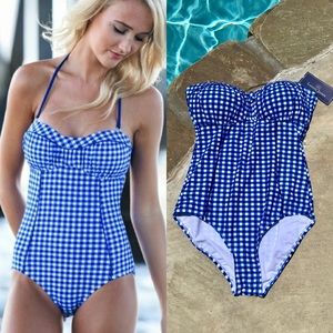 NWT Lauren James Gingham One Piece Swimsuit